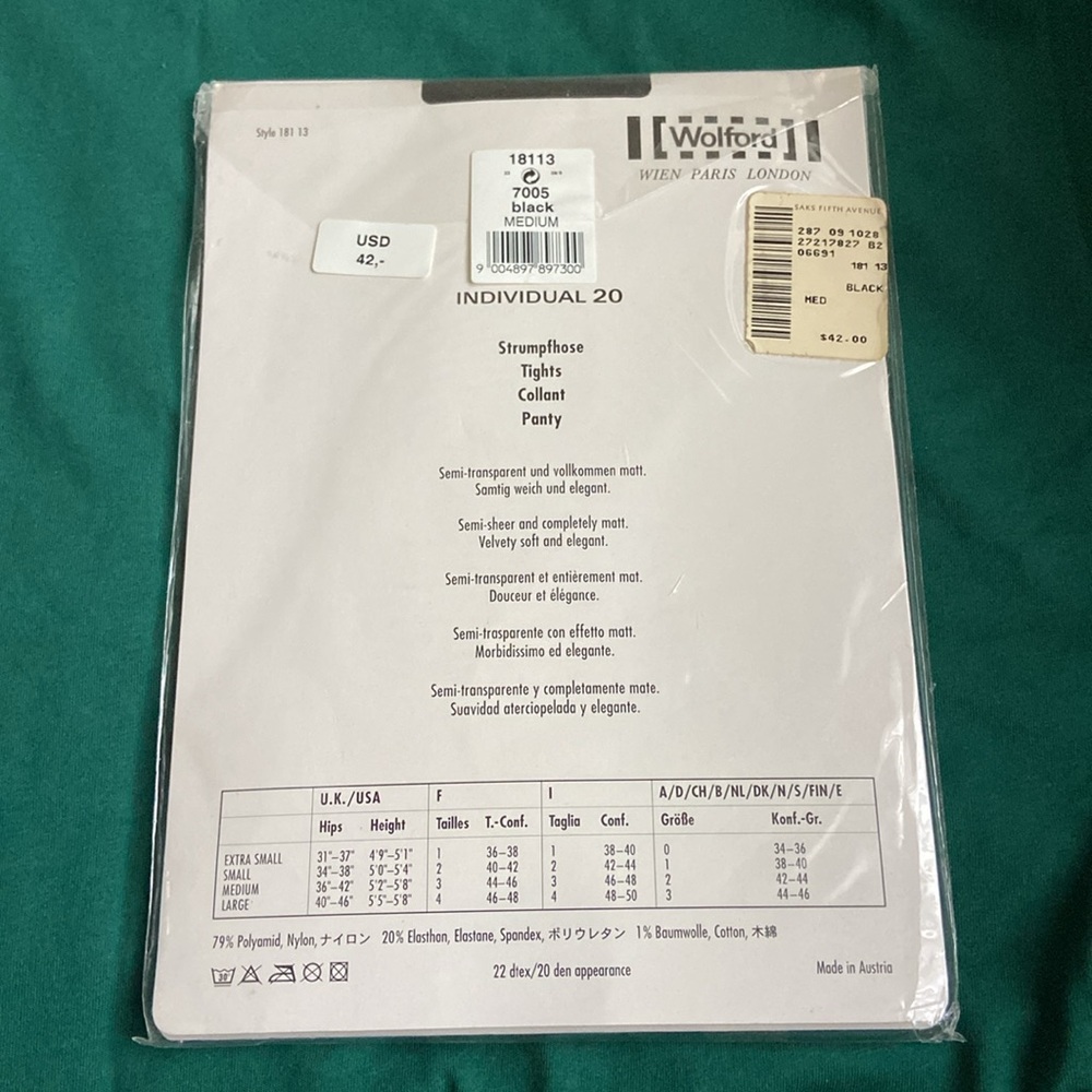 Wolford Individual 20 Tights in Black - Picture 2 of 6